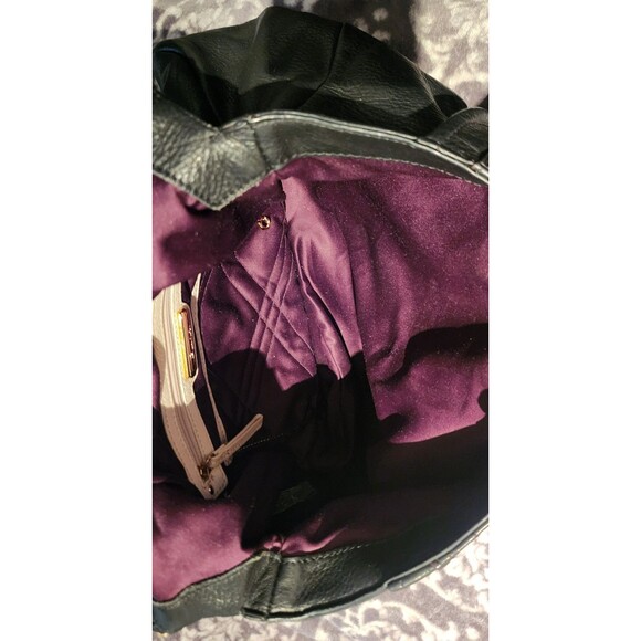 B. MAKOWSKY Black Butter Soft LEATHER Hobo TurnLock Lg Shoulder Bag Purse VguC - Picture 15 of 16